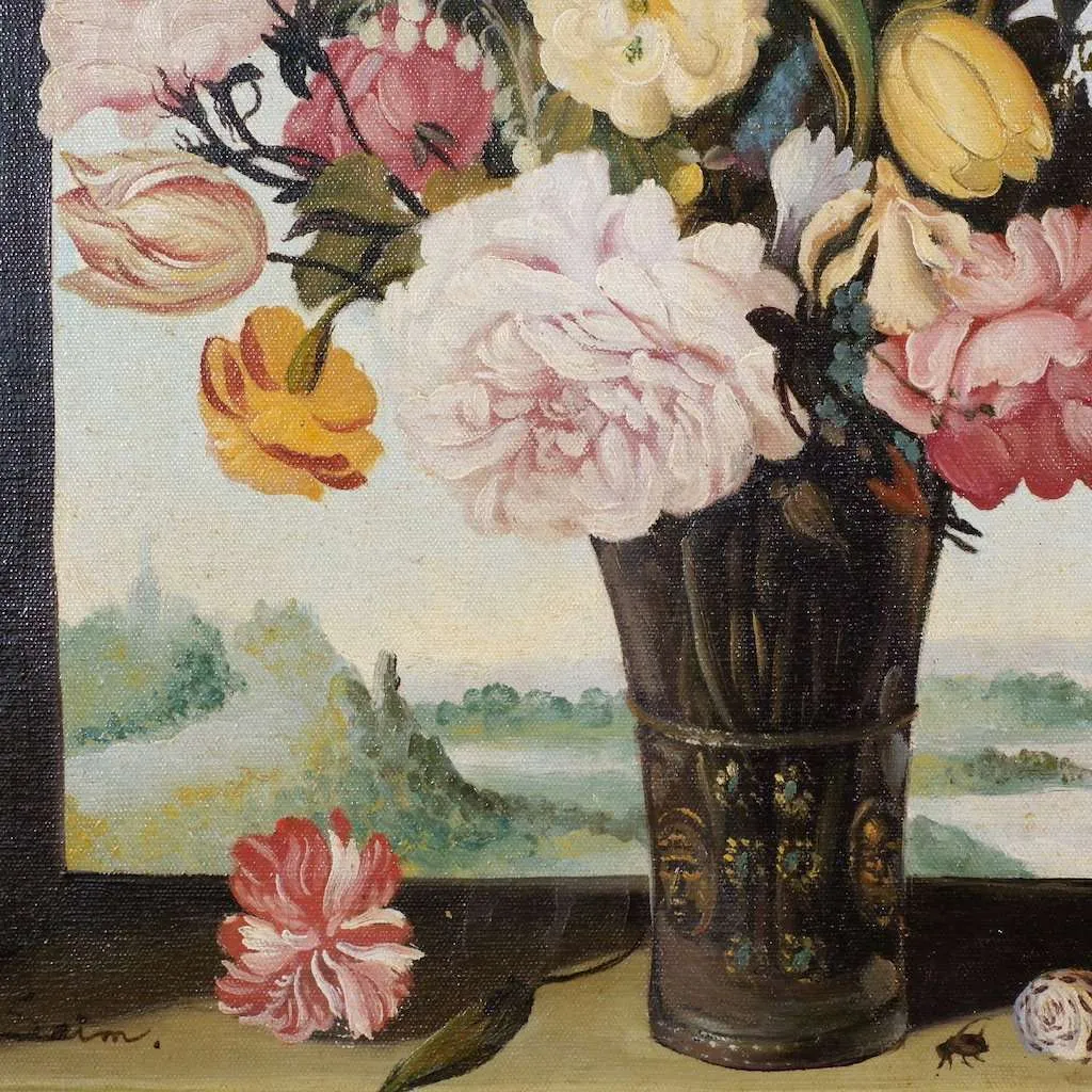 Vase of Flowers in a Window Niche - Image 3