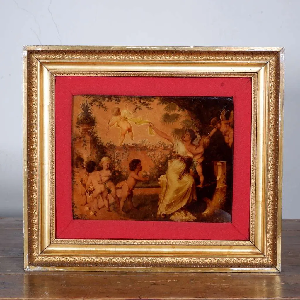 Pair of crystoleum pictures c. 1880-c1910 - Image 2