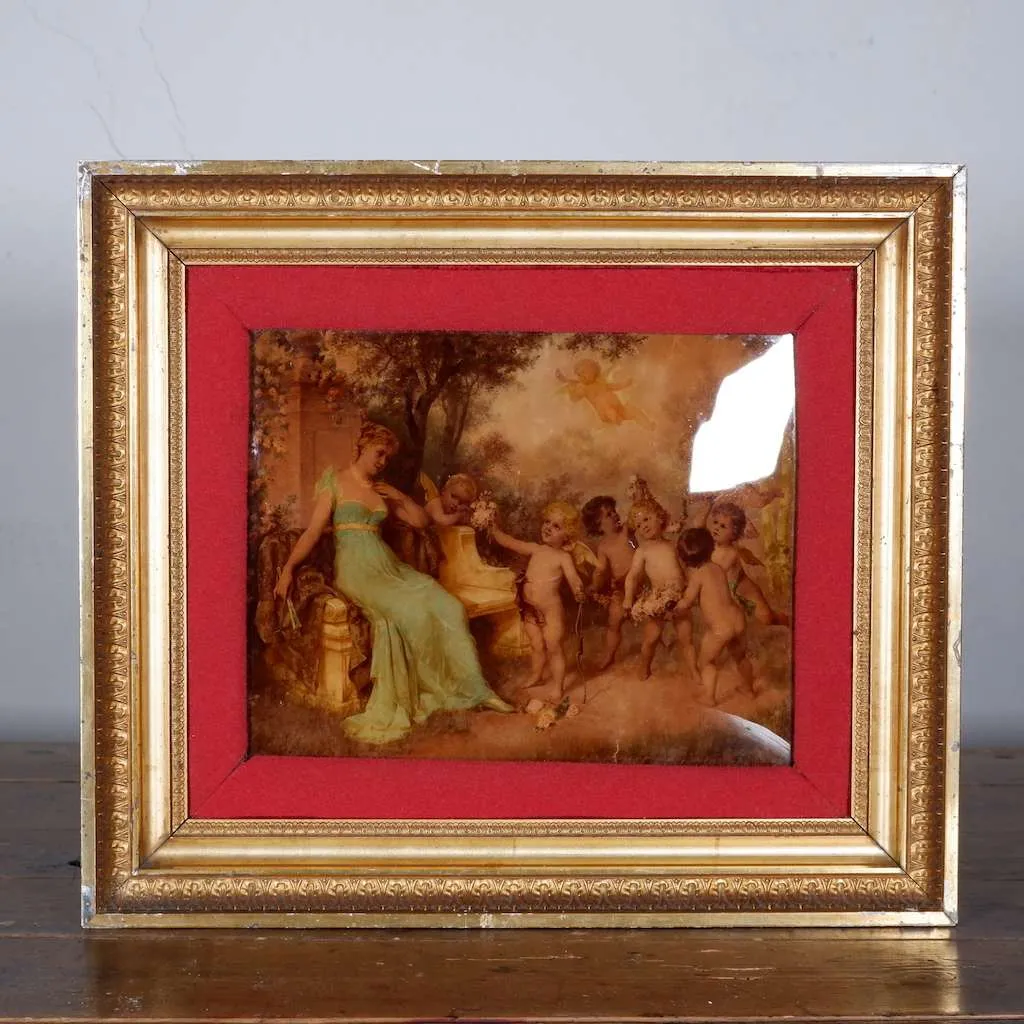 Pair of crystoleum pictures c. 1880-c1910 - Image 6