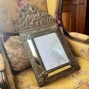 A French Regence Brass Mirror