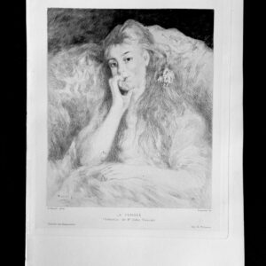 Etching after Renoir painting ‘La Pensée’