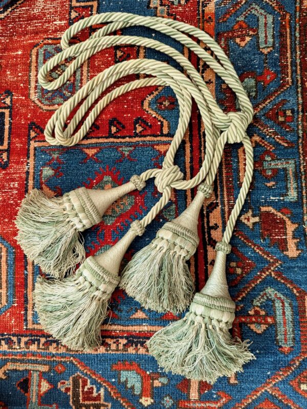 large Pair of Antique Chateau curtain tie backs with tassels