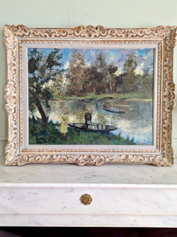 French impressionist oil painting of ‘Green Venice of France’ - Image 8