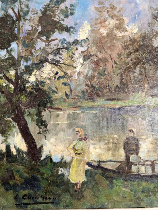 French impressionist oil painting of ‘Green Venice of France’ - Image 7