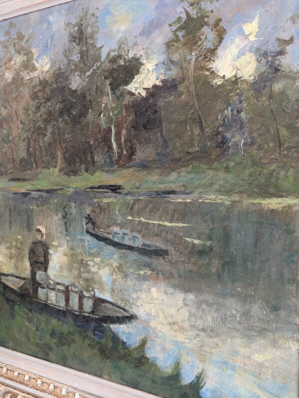 French impressionist oil painting of ‘Green Venice of France’ - Image 6